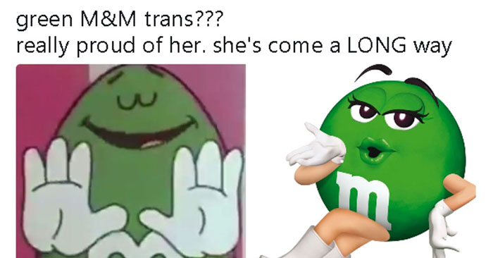 Digital Drawing: Green M&M TRANFORMED into a Human Woman 