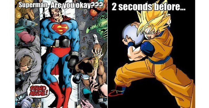 superman vs goku meme