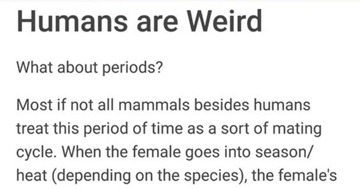 Humans are Weird - Periods - Media Chomp