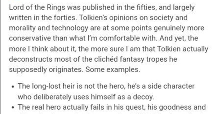 Deconstructing Tolkien