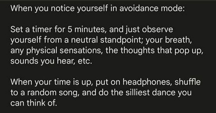 How to Break Out of Avoidance Mode